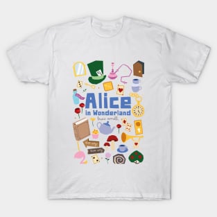 Alice in Wonderland paper cut illustration T-Shirt